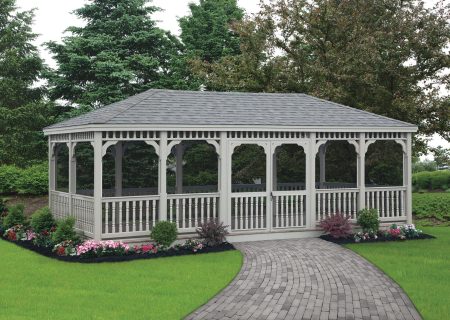 Classic rectangle clay vinyl gazebo.