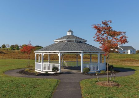 Dodecagon white vinyl gazebo.