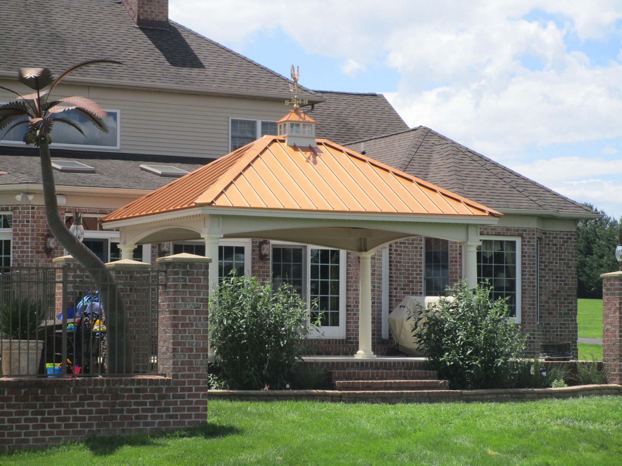 Vinyl pavilion with copper roof.