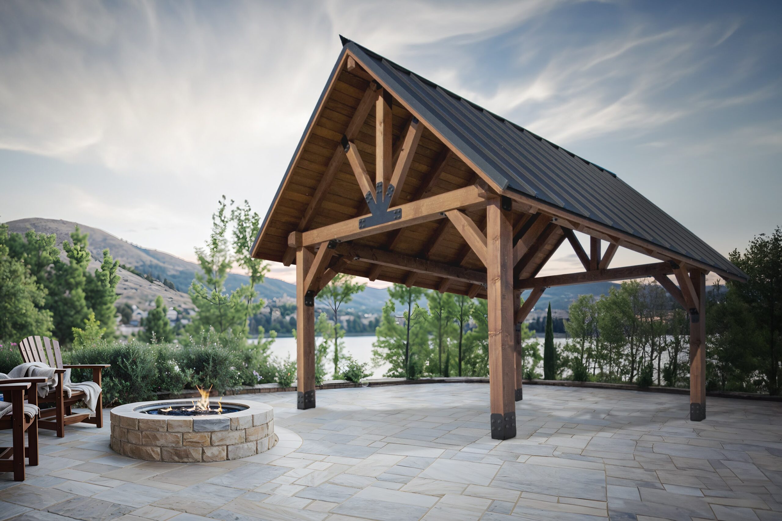 14x16 Ridgeline Douglas Fir Pavilion